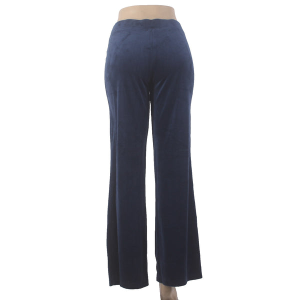 Juicy Couture Pant NEW $169 Sz M x 34 Navy Blue Silver Velour Poly Spandex
