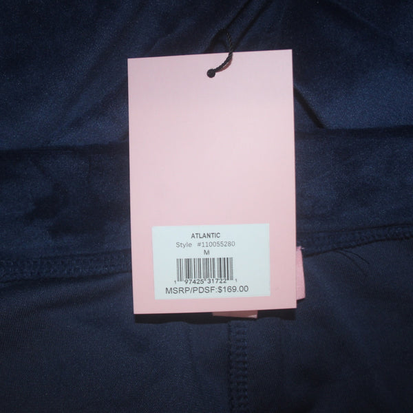 Juicy Couture Pant NEW $169 Sz M x 34 Navy Blue Silver Velour Poly Spandex