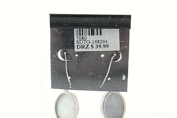 Roma Sterling New $39 Silver Aqua Blue Drusy Dangle Pierced Earrings