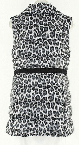 Juicy Couture S White Black Animal Polyester Acetate Convertible Hooded Coat