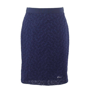 J Crew NEW $128 Sz 6 Navy Blue Modern Eyelet Knee Length 100% Cotton Skirt