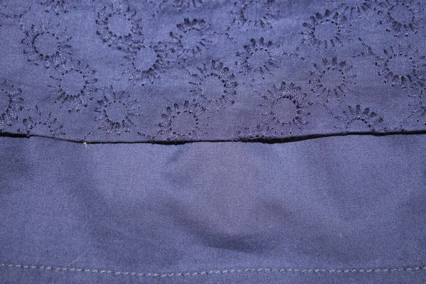 J Crew NEW $128 Sz 6 Navy Blue Modern Eyelet Knee Length 100% Cotton Skirt