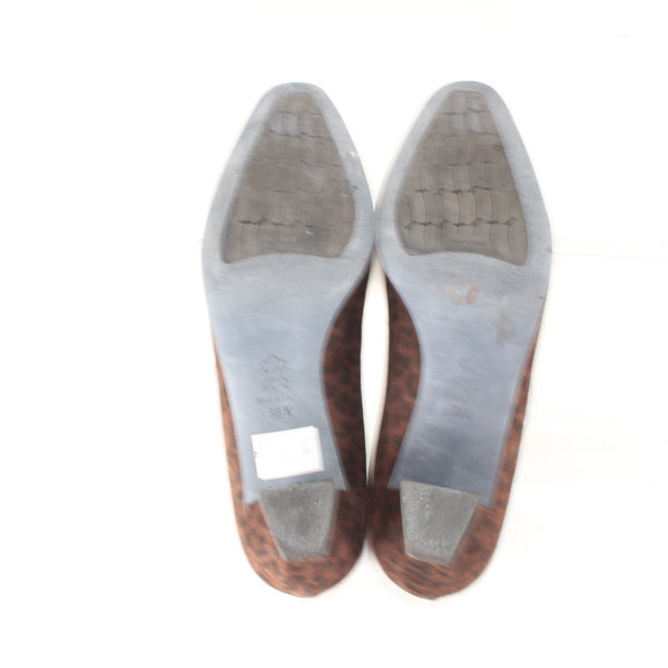 Thierry Rabotin Booties Rena Sz 38.5 Brown Animal Print 2" Ankle Booties