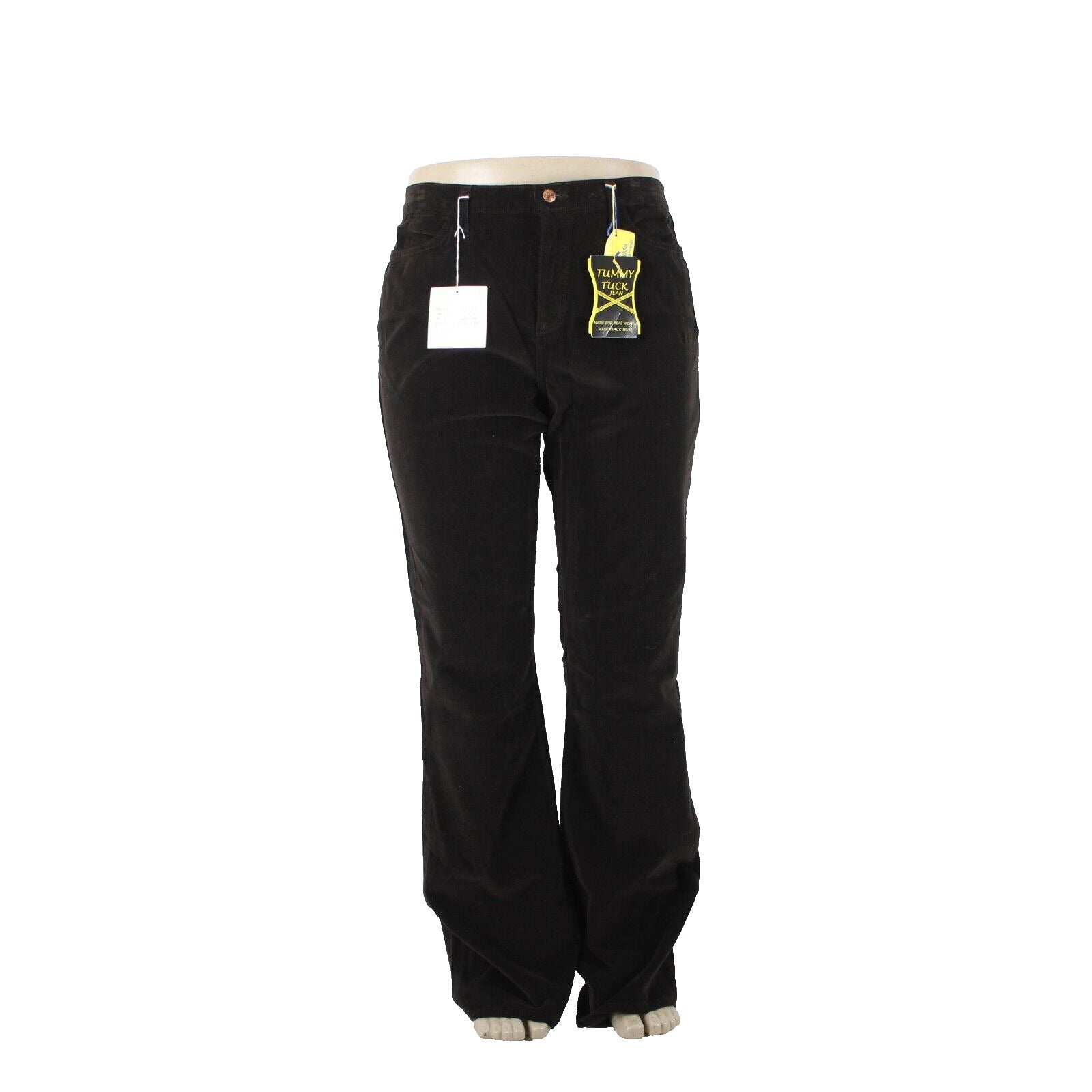 NYDJ NEW $98 Sz 16 x 35 Brown Corduroy Tummy Tuck Cotton Spandex Pant