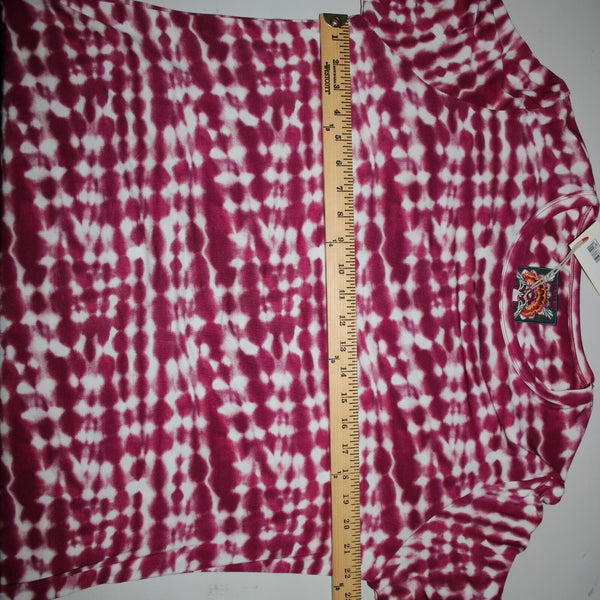 Johnny Was Top $168 The Janie Sz L Purple Pink White Tunic Bamboo Spandex