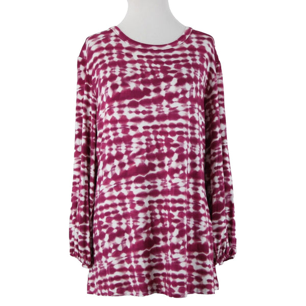 Johnny Was Top $168 The Janie Sz L Purple Pink White Tunic Bamboo Spandex