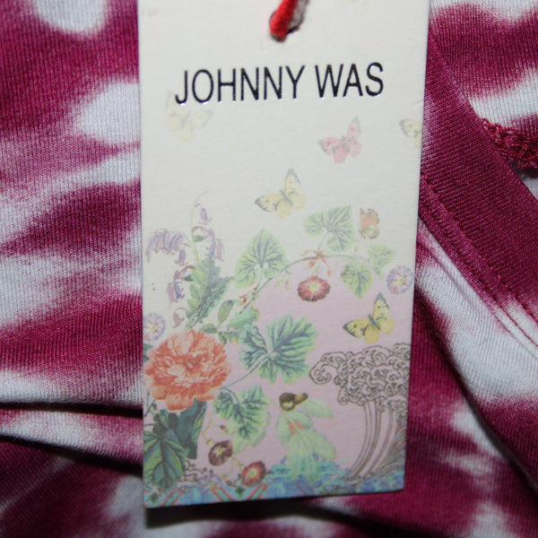 Johnny Was Top $168 The Janie Sz L Purple Pink White Tunic Bamboo Spandex