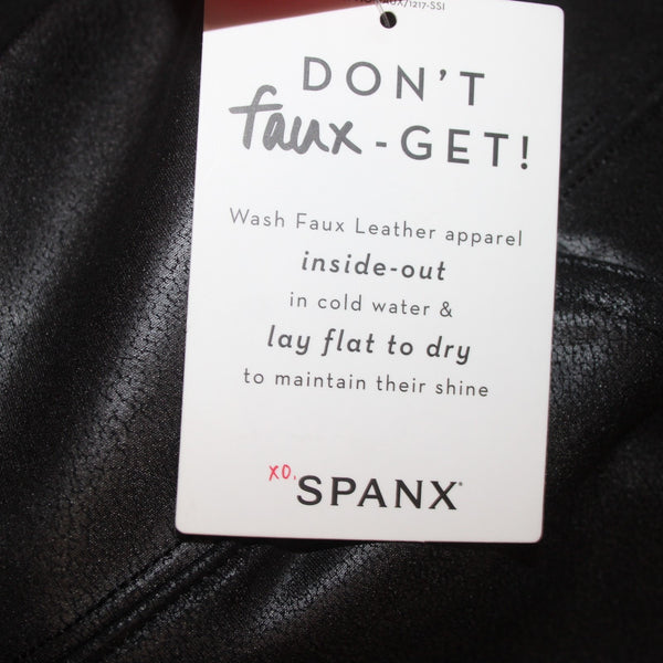 Spanx Pant NEW Sz 3X x 26 Black Pull On Faux Leather Nylon Elastane Pant