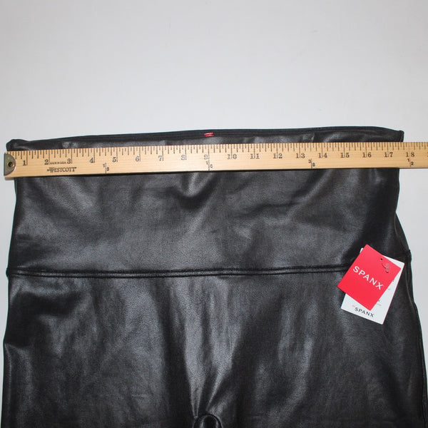 Spanx Pant NEW Sz 3X x 26 Black Pull On Faux Leather Nylon Elastane Pant