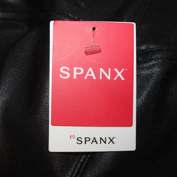 Spanx Pant NEW Sz 3X x 26 Black Pull On Faux Leather Nylon Elastane Pant