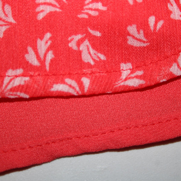 Loft NEW Petites Sz SP Orange White Collared Lined 100% Polyester Top