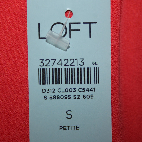 Loft NEW Petites Sz SP Orange White Collared Lined 100% Polyester Top
