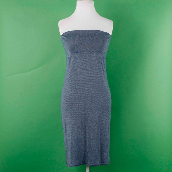 Michael Stars Sz OS (4) Blue Shine Bandeau Elastic Empire Waist Cotton Bld Dress