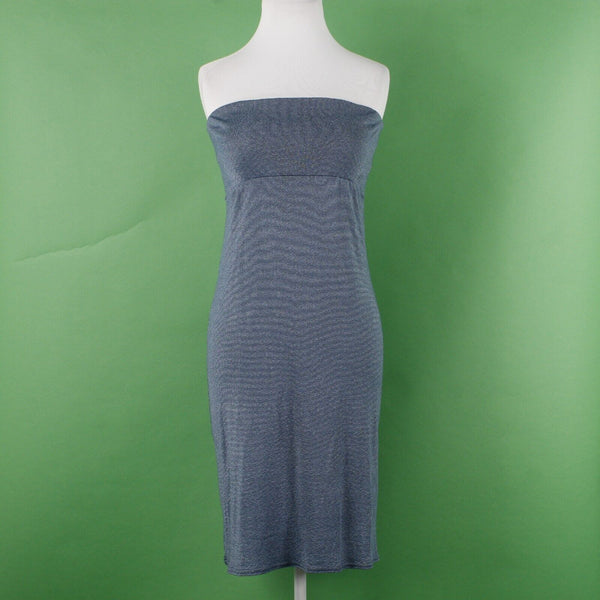 Michael Stars Sz OS (4) Blue Shine Bandeau Elastic Empire Waist Cotton Bld Dress