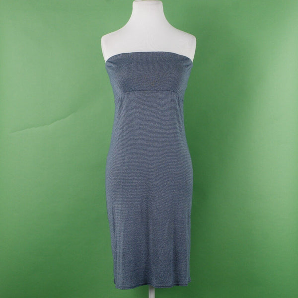 Michael Stars Sz OS (4) Blue Shine Bandeau Elastic Empire Waist Cotton Bld Dress