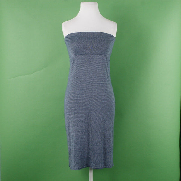 Michael Stars Sz OS (4) Blue Shine Bandeau Elastic Empire Waist Cotton Bld Dress