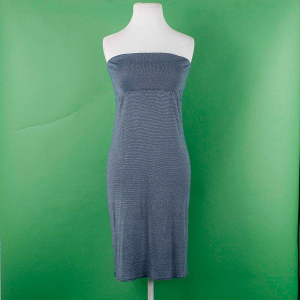 Michael Stars Sz OS (4) Blue Shine Bandeau Elastic Empire Waist Cotton Bld Dress