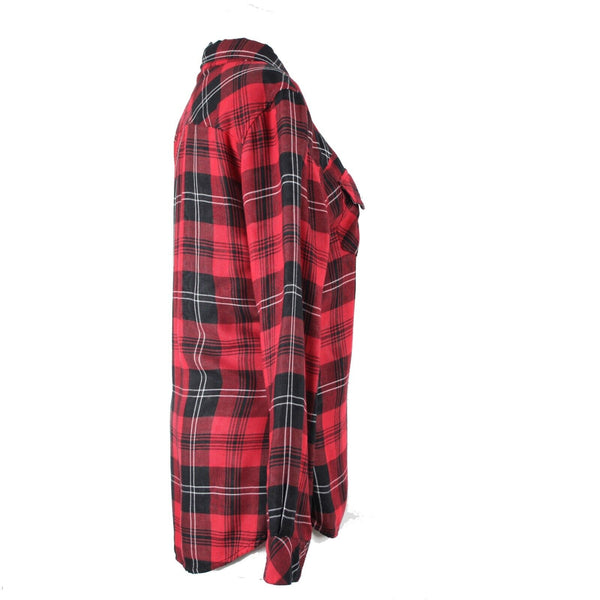 Rails Sz S Red Black Plaid Collared Asymm Button Up Rayon Tencel Top