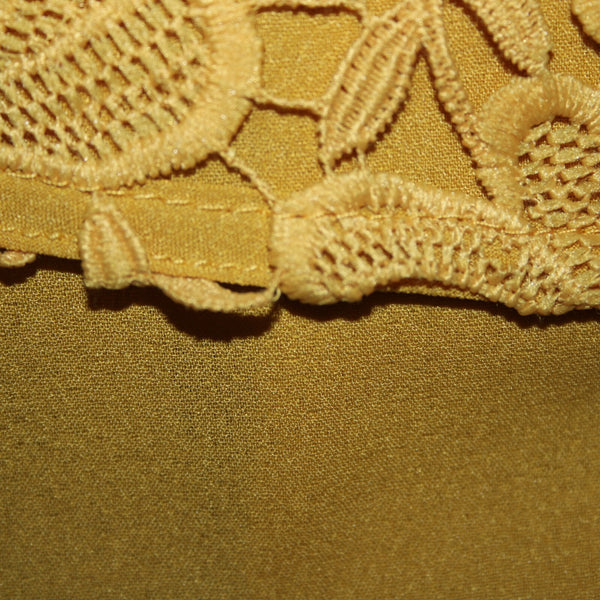Adelyn Rae Sz S Gold Yellow Lined Lace Overlay Sleeveless 100% Polyester Dress