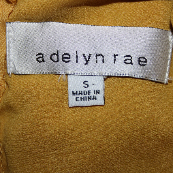Adelyn Rae Sz S Gold Yellow Lined Lace Overlay Sleeveless 100% Polyester Dress