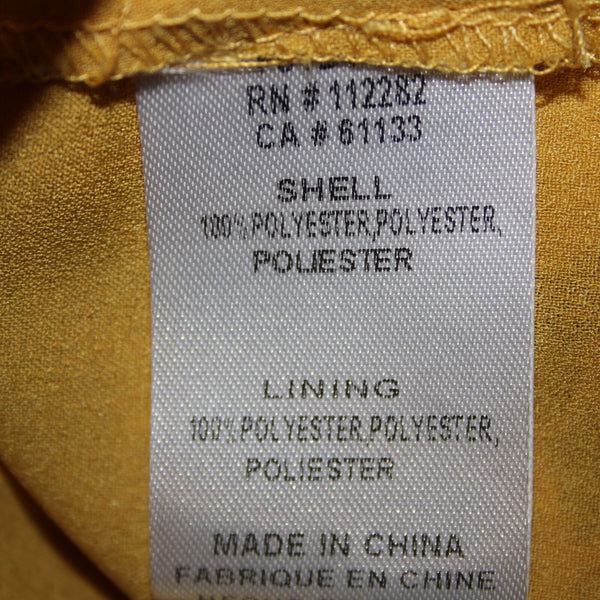 Adelyn Rae Sz S Gold Yellow Lined Lace Overlay Sleeveless 100% Polyester Dress