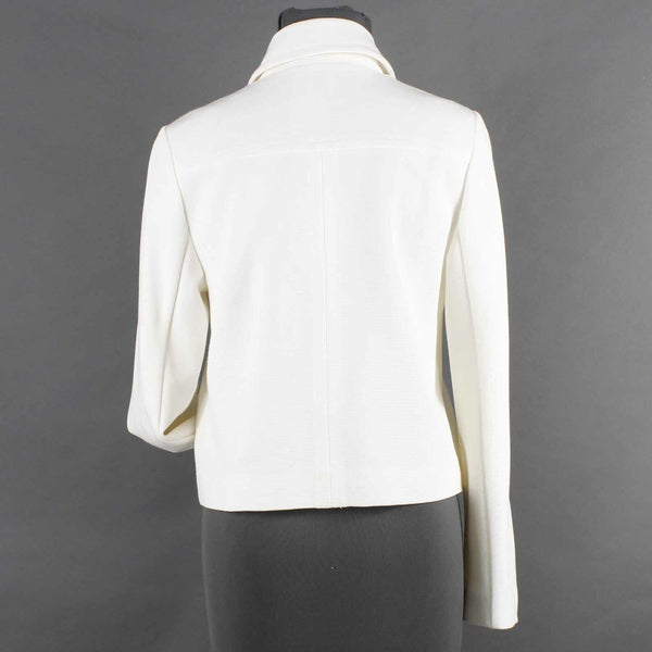 Chicos Sz 0 Cream Silver Hardware Rayon Nylon Spandex Blazer Jacket