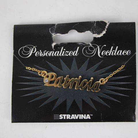 PATRICIA NEW Name Goldtone Rhinestone Accent 14.5"w 4.5" Multi Ring Ext Necklace