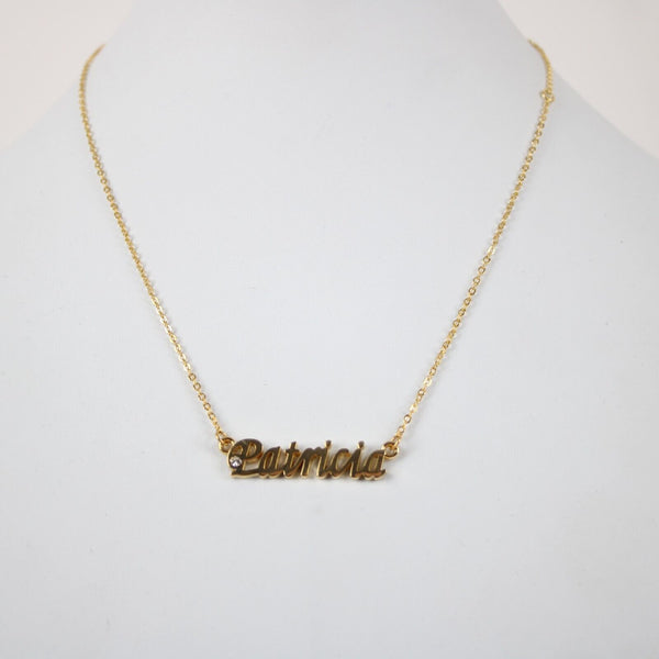 PATRICIA NEW Name Goldtone Rhinestone Accent 14.5"w 4.5" Multi Ring Ext Necklace
