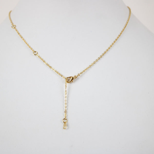 PATRICIA NEW Name Goldtone Rhinestone Accent 14.5"w 4.5" Multi Ring Ext Necklace