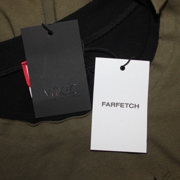 Diesel Shirt NEW Farfetch Sz 2X Olive Green Black Distressed Tee 100% Cotton