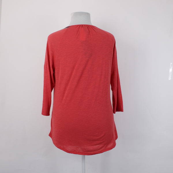 Style Co Top NEW $47 Sz XL Aurora Rose Red Black Embroidered Polyester Rayon Top
