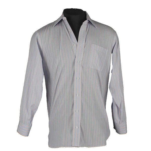 Robert Talbott Sz L? Blue White Pink Striped Button Down 100% Cotton Shirt