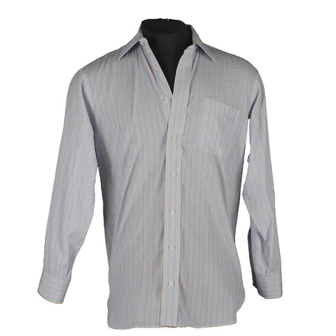 Robert Talbott Sz L? Blue White Pink Striped Button Down 100% Cotton Shirt