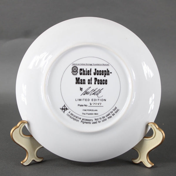 American Indian Heritage Foundation Museum Chief Joseph Man Of Peace V7247 Plate