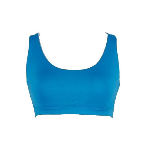 Victoria Sport Sz SP Blue Cross Back Strappy Polyester Spandax Active Wear Bra