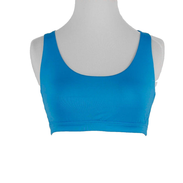 Victoria Sport Sz SP Blue Cross Back Strappy Polyester Spandax Active Wear Bra