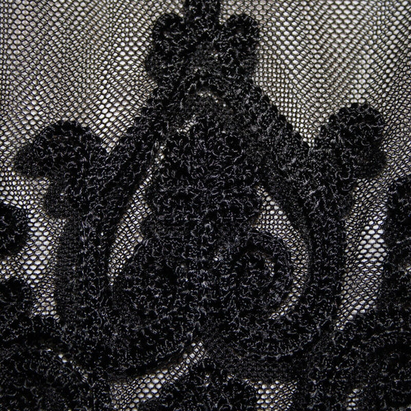 Universal Fashion NEW $50 Sz M Black Sheer Mesh Embroidered Tank 100% Poly Top