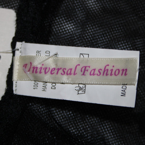 Universal Fashion NEW $50 Sz M Black Sheer Mesh Embroidered Tank 100% Poly Top