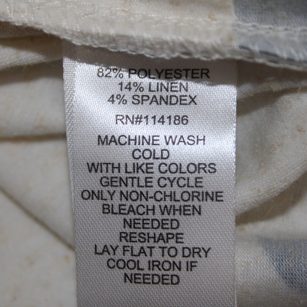 Love Scarlett Top NEW $58 Sz 3X Baltic Sea Combo White Black Poly Linen Top