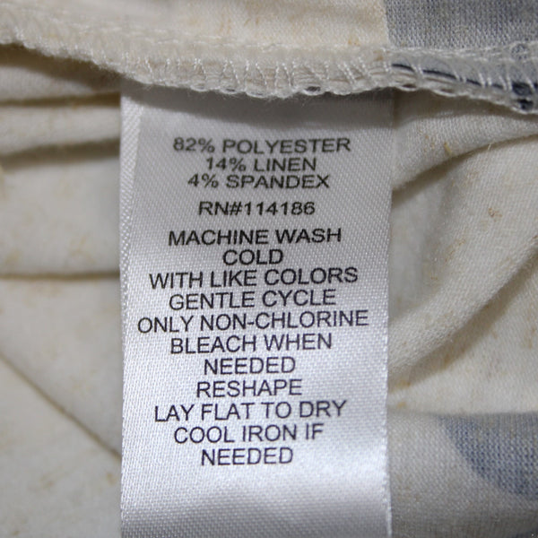 Love Scarlett Top NEW $58 Sz 3X Baltic Sea Combo White Black Poly Linen Top