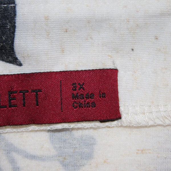 Love Scarlett Top NEW $58 Sz 3X Baltic Sea Combo White Black Poly Linen Top