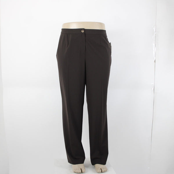 Jones New York NEW $104 Marrakech Sz 16W x 31 Truffle Brown Stretch Poly Pant