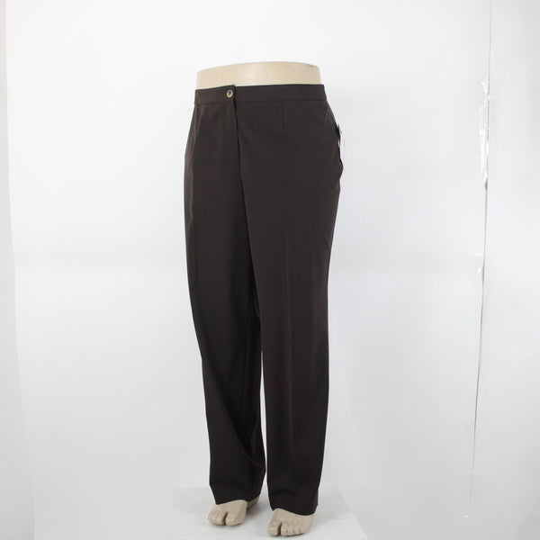 Jones New York NEW $104 Marrakech Sz 16W x 31 Truffle Brown Stretch Poly Pant