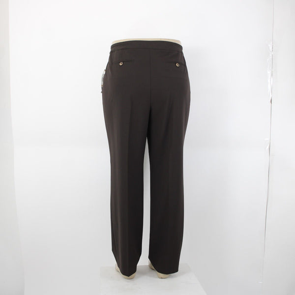 Jones New York NEW $104 Marrakech Sz 16W x 31 Truffle Brown Stretch Poly Pant