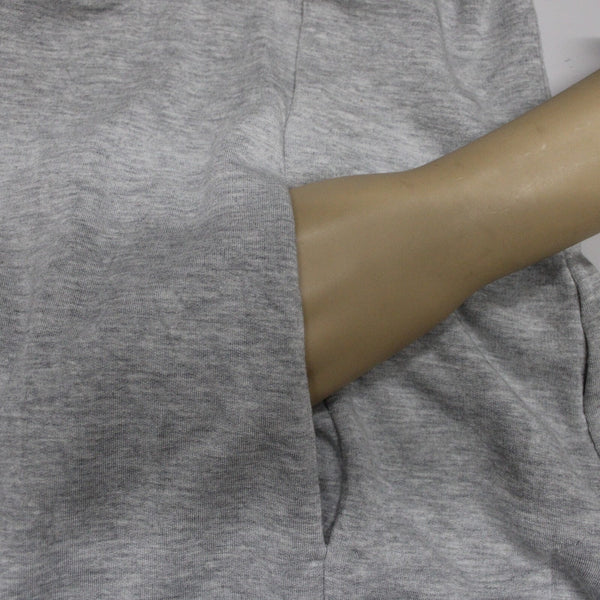 Talbots Sz L Gray Draped Collar Pockets Unlined Modal Spandex Wrap Sweater