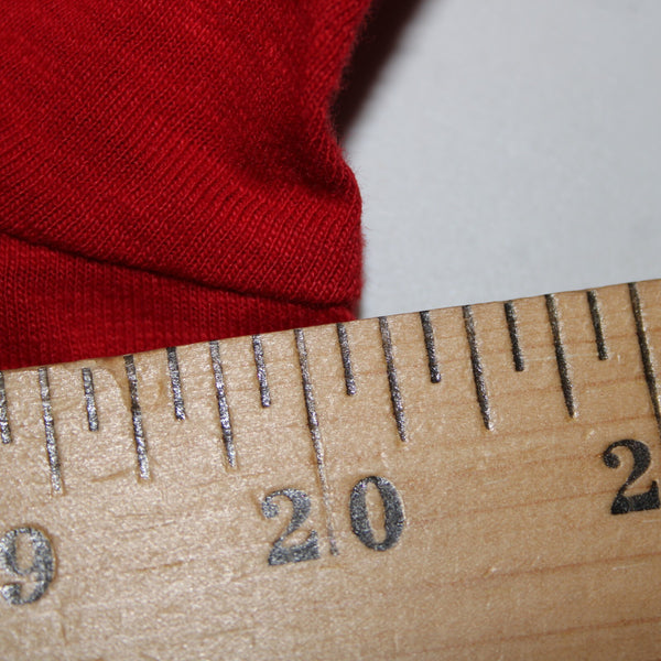 J Jill Sz M Red V Neck Roll Tab Sleeve 100% Cotton Top
