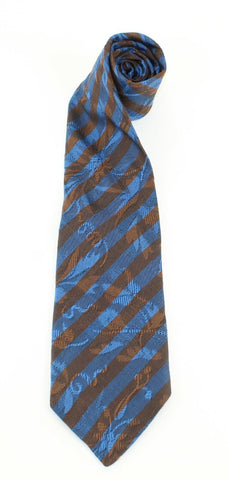 Verri Uomo Blue Brown Textured Multi 100% Silk 58 x 3" Men's Tie