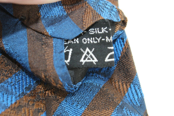 Verri Uomo Blue Brown Textured Multi 100% Silk 58 x 3" Men's Tie