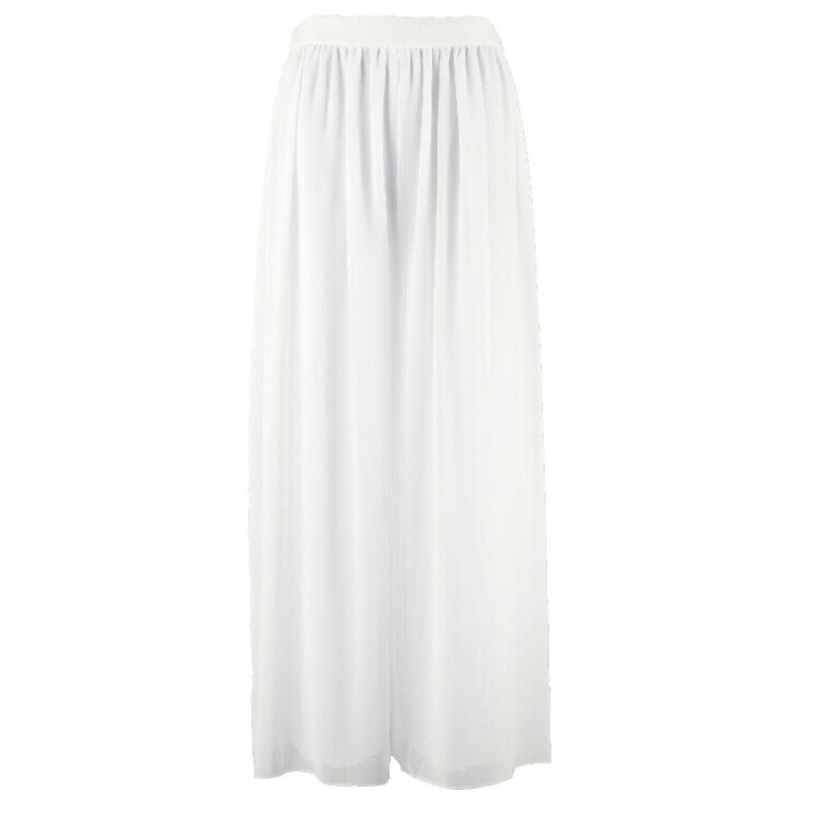 Saks Fifth Avenue NEW $100 12 x 29" White Flowy 2 Sheer Palazzo Poly Pant