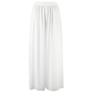 Saks Fifth Avenue NEW $100 12 x 29" White Flowy 2 Sheer Palazzo Poly Pant